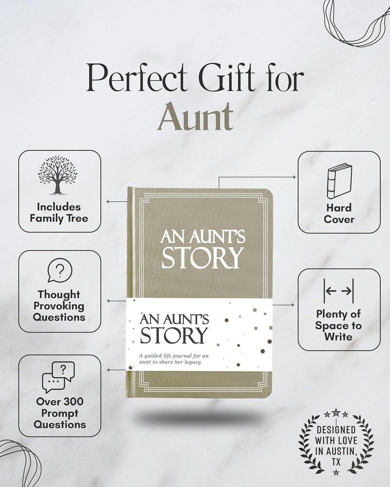 Coco & Lan Aunt's Life Story Journal (Hardcover): A Meaningful Keepsake for Aunt to Share Her Journey and Memories, Book Includes 250+ Prompt Questions, Sentimental Gifts Idea, Mother's Day, Birthday & Christmas - Image 2
